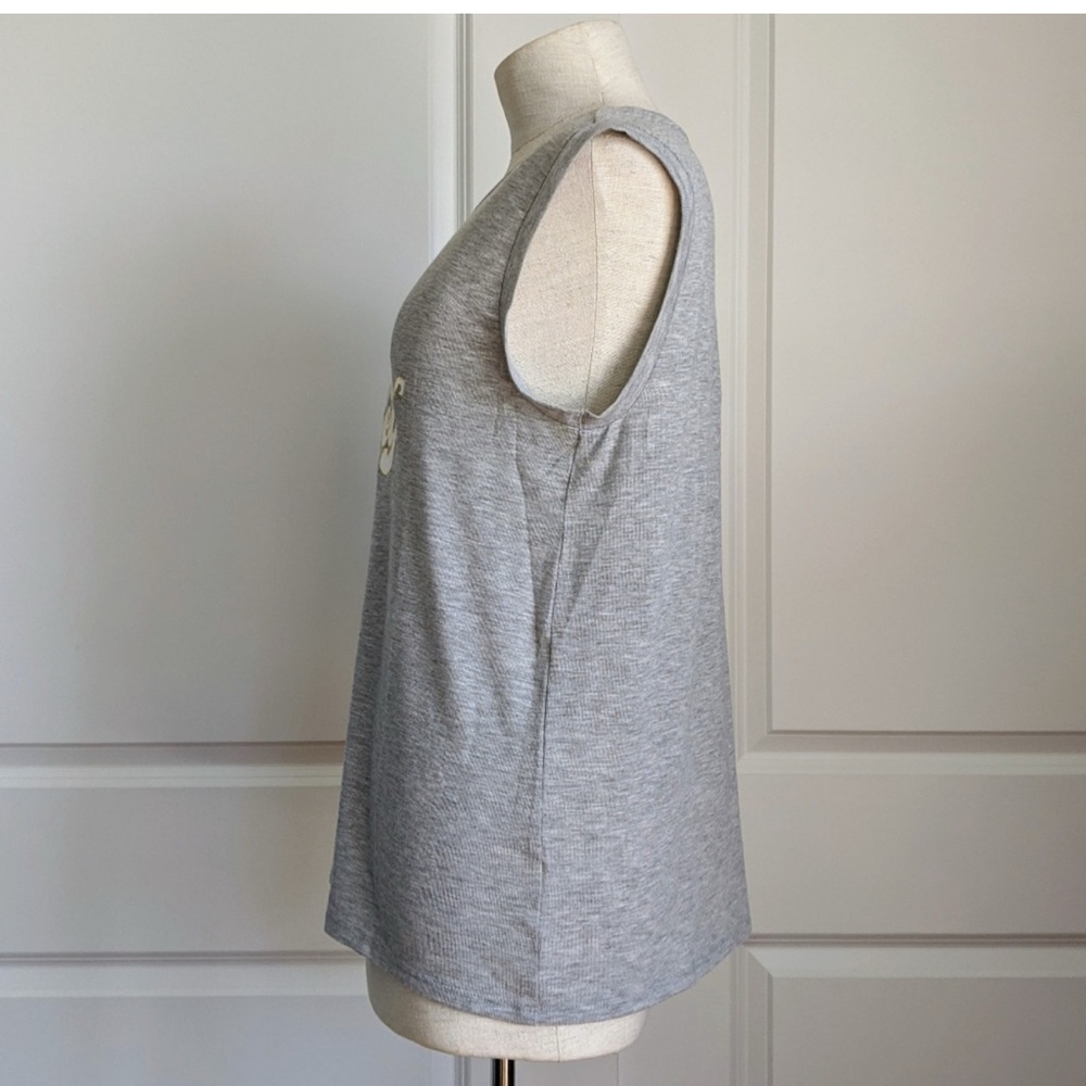 Spiritual Gangster Do It For Yourself Tank Crew Neck Metallic Print Grey M - Picture 5 of 8